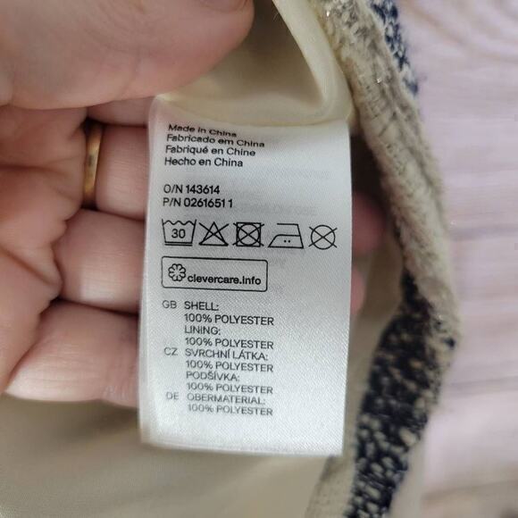 H&M Women's Stripe Polyester Full Zip Jacket Blue & Cream Size 8 - Picture 7 of 7